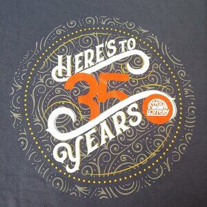 West Virginia Lottery Heres to 35 Years Mens 3XL T Shirt Blue Gambling NWOT
